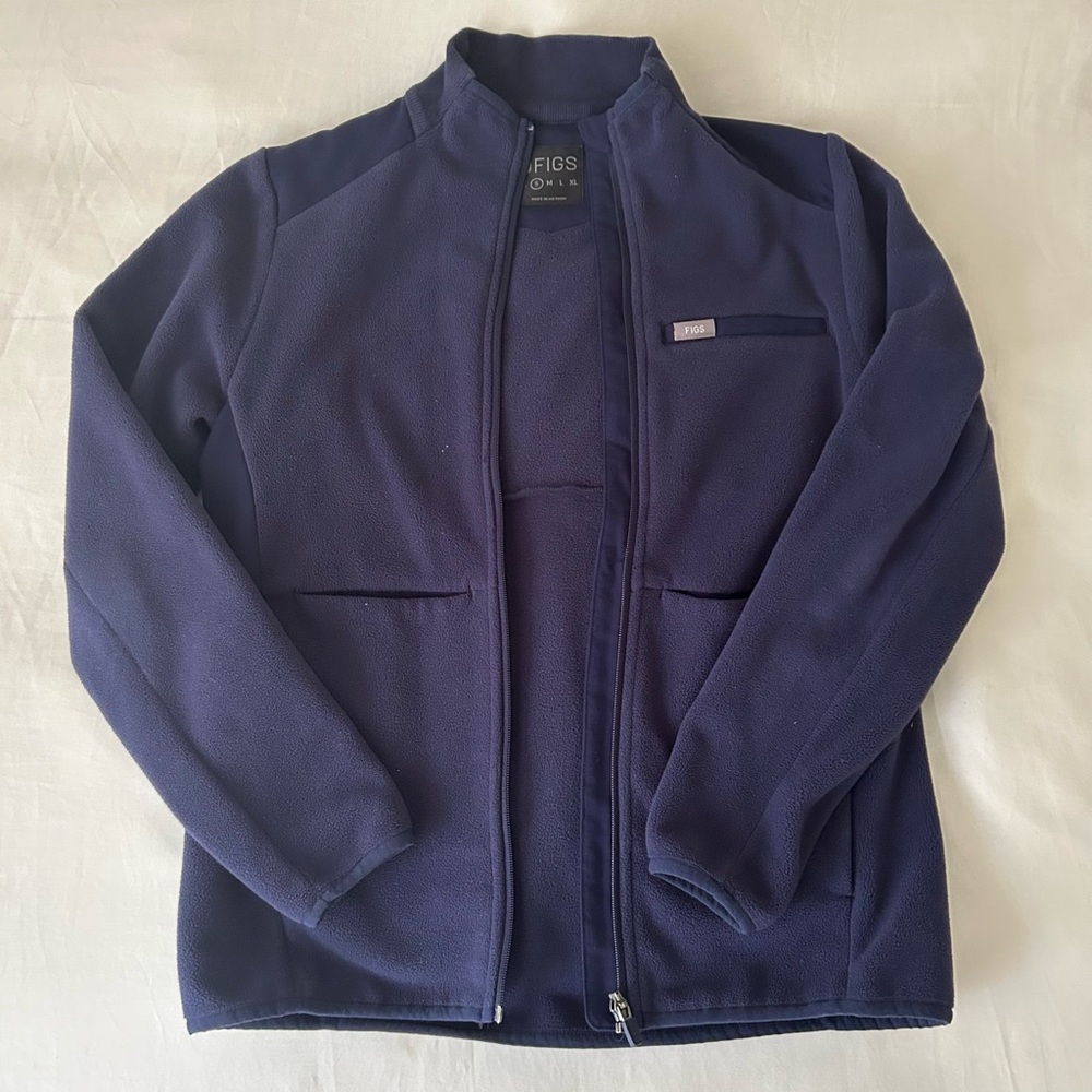 Figs On-Shift Navy Fleece Jacket